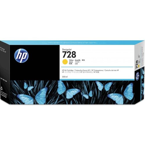 HP ČRNILO RUMENO 728 ZA DSJ T730, T830 300ml F9K15A Slike