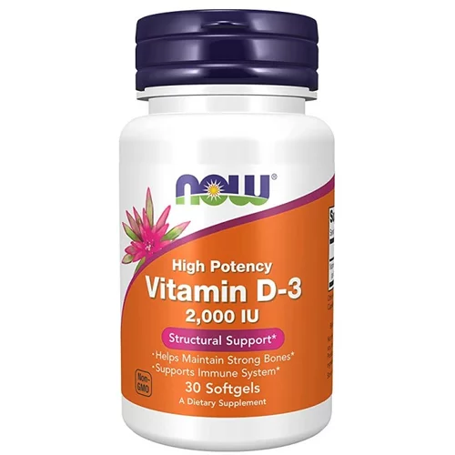 Now Foods Vitamin D3 NOW, 50 µg / 2000 IE (30 kapsul)