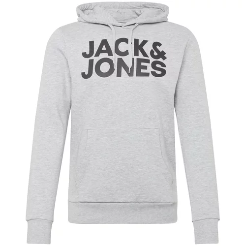 Jack & Jones Majica svetlo siva / črna