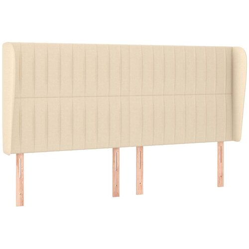  Uzglavlje s u&amp;scaron;ima krem 183x23x118/128 cm od tkanine Slike
