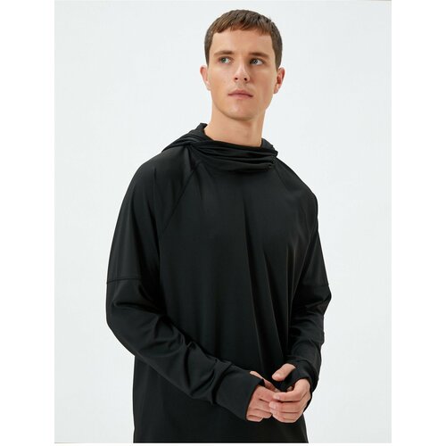 Koton Hoodie Sports Sweatshirt Standing Collar Long Sleeve Cene