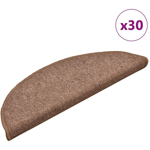  Prostirke za stepenice 30 kom 56x17x3 cm smeđe poluokrugle Cijene
