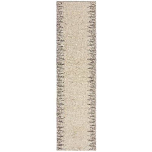 Flair Rugs Krem ručno rađena staza od mješavine vune 60x230 cm Minerals Border – Cene