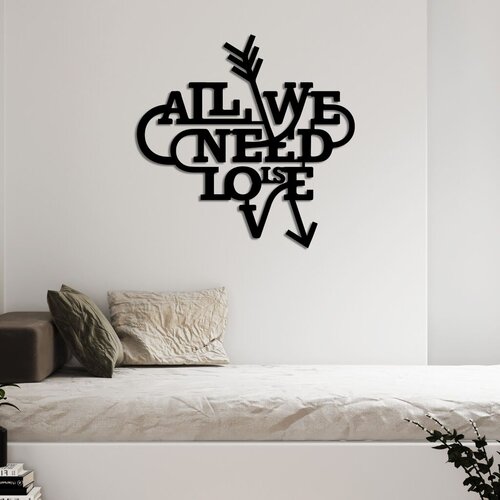 Wallity zidna dekoracija Need is Love, 52x51cm, Crna Cene