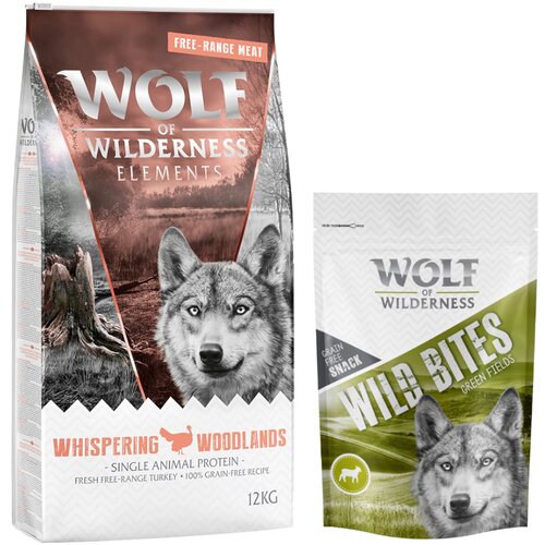 Wolf of Wilderness 12 kg suhe hrane + Snack gratis! - "Whispering Woodlands" - puran iz proste reje + Green Fields - jagnjetina (monoprotein) Cene