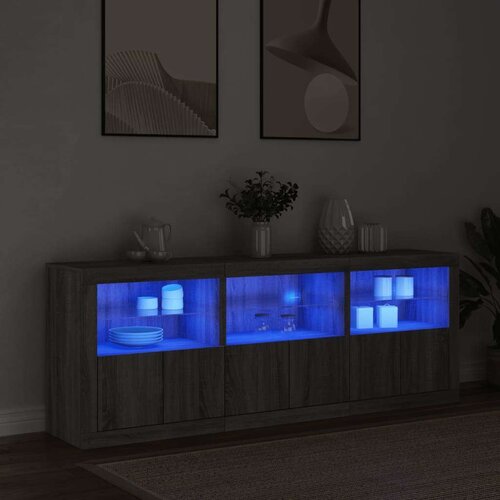  Komoda z LED lučkami siva sonoma 181,5x37x67 cm Slike