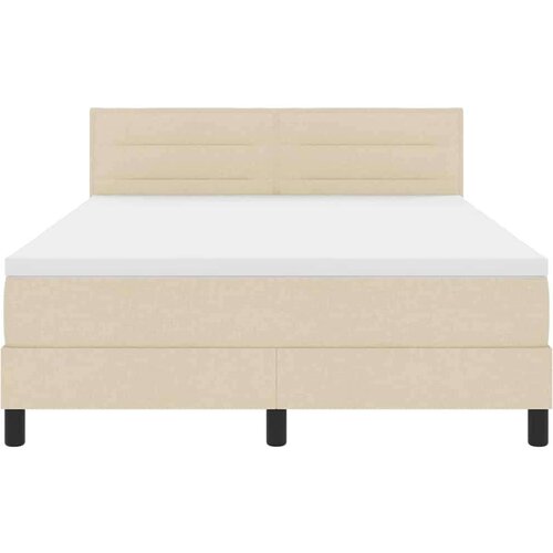 Box spring krevet s madracem Krema 140 x 190 cm tkanina Slike