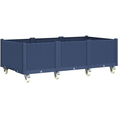  Vrtna sadilica s kotačima plava siva 150x80x54 cm PP Slike