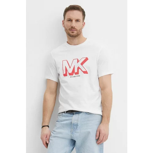 Michael Kors Pamučna majica za muškarce, boja: bijela, s tiskom