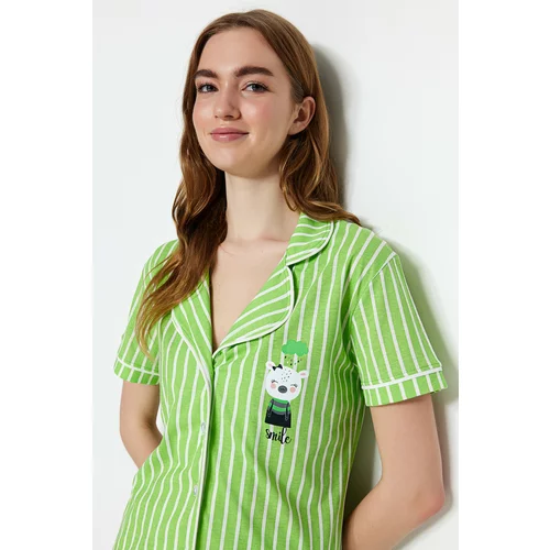Trendyol Pajama Set - Green - Striped