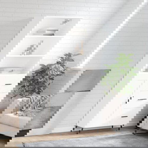 vidaXL Visoka omara bela 69,5x34x180 cm inženirski les Cene