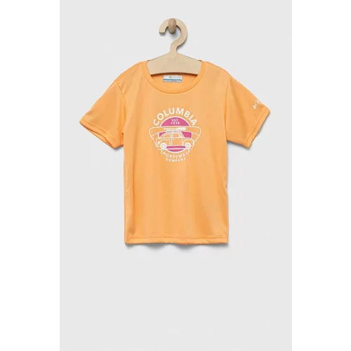 Columbia Otroška kratka majica Mirror Creek Short Sleeve Graphic Shirt oranžna barva