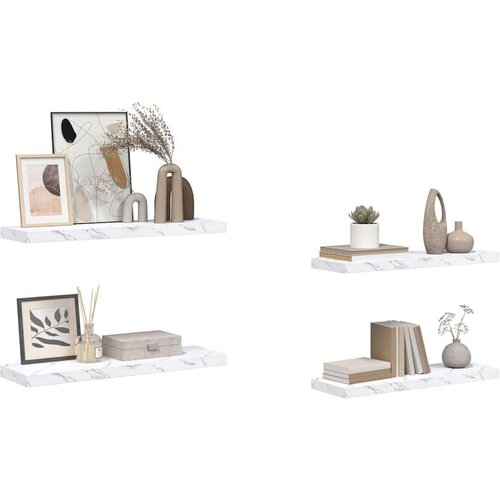  Polica na zidu Zidne 4 pcs Bijeli mramor 80 x 23 5 x 4 cm Slike