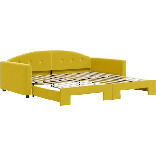 vidaXL Izvlečna dnevna postelja rumena 100x200 cm žamet Cene