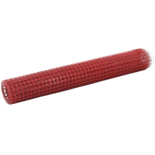 vidaXL Žična mreža za ograjo jeklo s PVC oblogo 10x1 m rdeča Cene