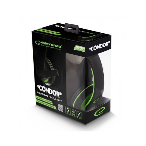 Esperanza Slu&amp;scaron;alice sa mikrofonom GAMING ESPERANZA CONDOR EGH300G, green, volume control Slike