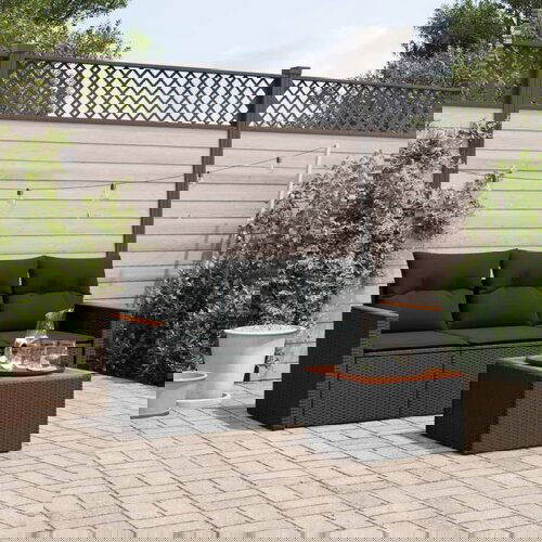  The Living Store Vrtna sedežna garnitura 4-delna z blazinami črna poli ratan - Vrtna Sedežna Garniture, (21480872) Cene