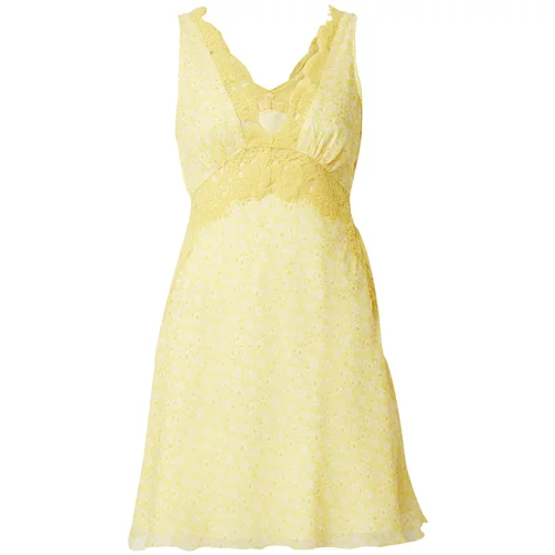Top Shop Poletna obleka svetlo rumena / bela