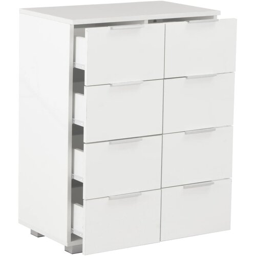  Komoda visoki sjaj bijela 60 x 35 x 80 cm od konstruiranog drva Slike