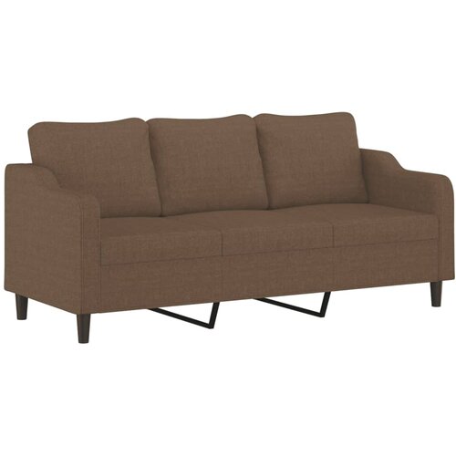  3-dijelni set sofa s jastucima smeđi od tkanine Slike