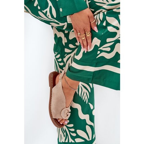 Boto Flat Sandals With Decoration Beige Haliones Slike