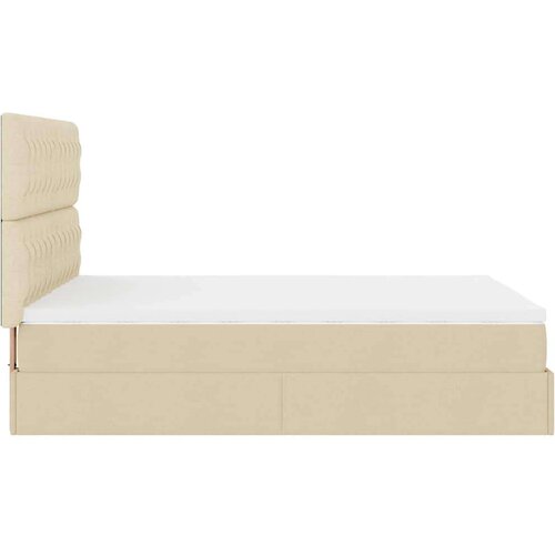 vidaXL Otomanski okvir kreveta s madraca krem 140x200cm od tkanine Cene