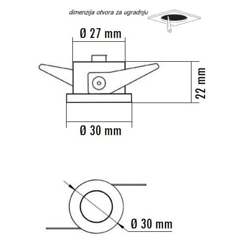Bb Link led rozetna L0860-16 1W 3000K bela Cene