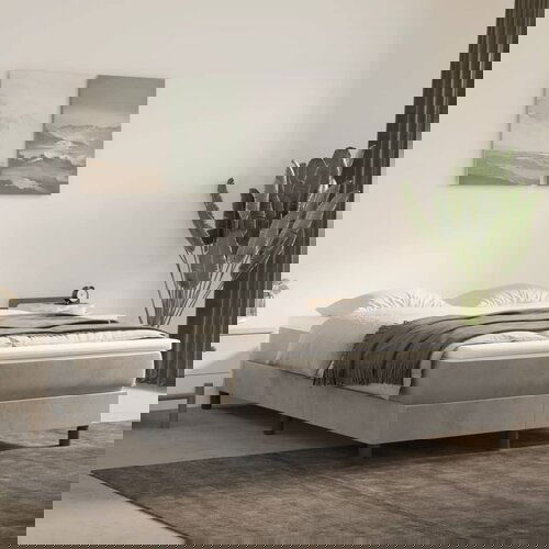 The Living Store Posteljni okvir svetlo siv 140x200 cm žamet - Box Spring Posteljni Okvir, (21488290) Slike