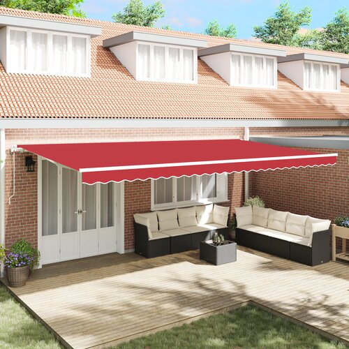 VidaXL automatska uvlačiva tenda crvena 600x300 cm, tenda zamjensko platno za okvir 6x3 m crvena Slike