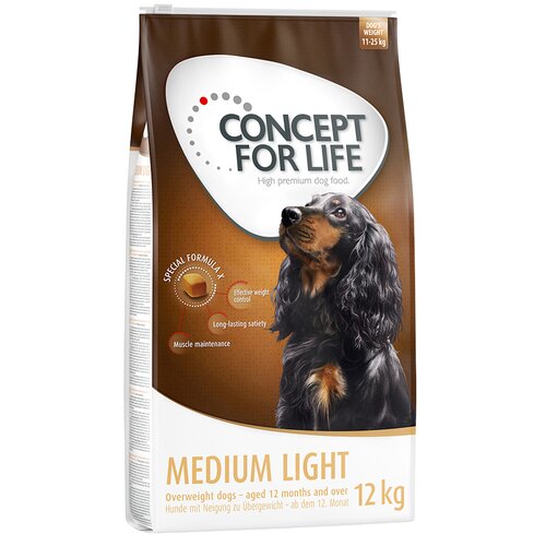 Concept for Life 2 x 12 kg/4 kg/1,5 kg za pse po posebni ceni! - Medium Light (2 x 12 kg) Cene