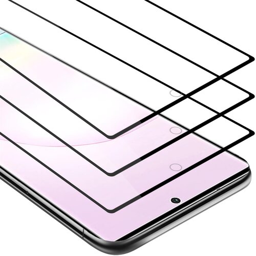 Cadorabo 3x Celozaslonska za&amp;scaron;čitna folija, združljiva z Samsung Galaxy NOTE 20 PLUS - Za&amp;scaron;čitna folija v transparentno s čarno - 3-pack Kaljeno steklo za za&amp;scaron;čito zaslona s trdoto 9H in 3D dot, (20563018) Slike