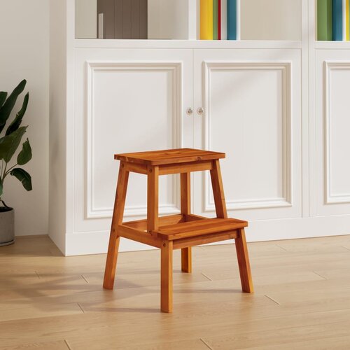 The Living Store Pručka z 2 stopnicama 40x38x50 cm trden les akacije - Pručka Z 2 Stopnicama, (21662189) Cene