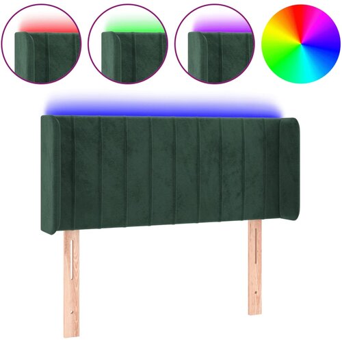 VidaXL LED uzglavlje tamnozeleno 93x16x78/88 cm bar&amp;scaron;unasto Slike
