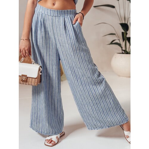 DStreet Spodnie damskie wide leg w paski MODERESS niebieskie Cene