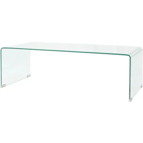  Klubska mizica iz kaljenega stekla 98x45x30 cm prozorna