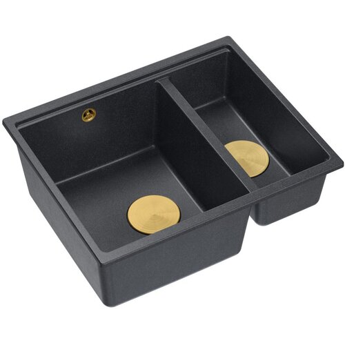 Quadron granitni umivalnik Logan 150 Black Metallic Cene