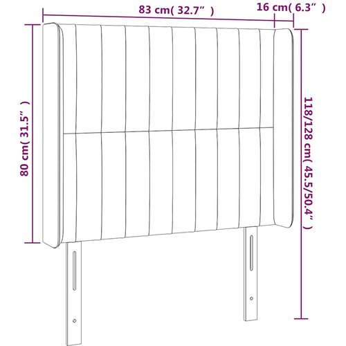  LED uzglavlje tamnoplavo 83x16x118/128 cm bar&amp;scaron;unasto Slike