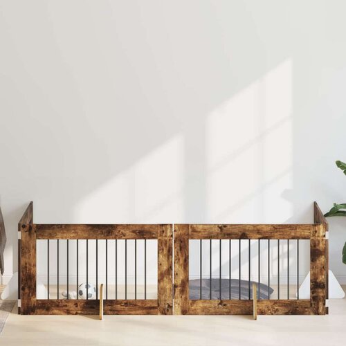  Vrata za pse z stojali 4 pcs Dimljen hrast 100 x 60 cm, (5000232739) Cene