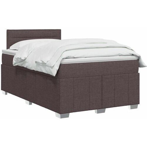  Boxspring krevet s madracem Tamno smeđa 120 x 190 cm Tkanina - Tamno smeđa 120 x 190 cm Dizajn linija Slike