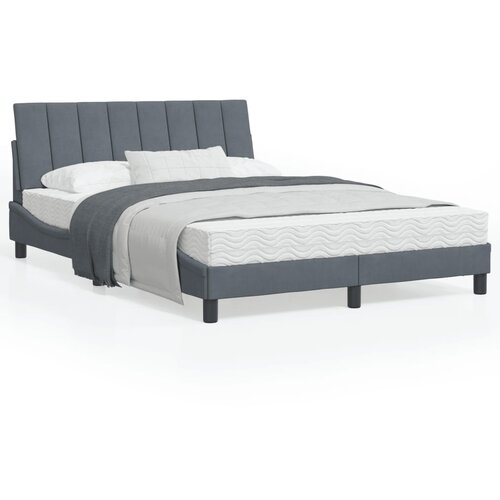 VidaXL Posteljni okvir z vzglavjem temno siv 120x200 cm žamet Slike