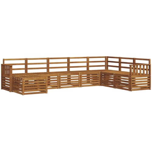  Set vanjskih sofa 8 kom. Prirodna Smeđa 306 x 187,5 x 73 cm Slike
