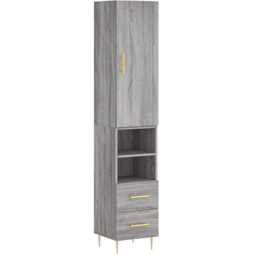 Maison Chic Visoka omara - Komoda - Predalnik siva sonoma 34,5x34x180 cm inženirski les, (21719230) Cene