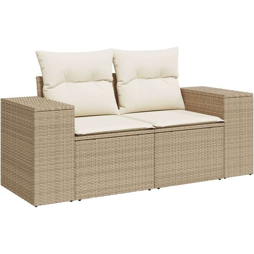 VidaXL 6-dijelni set vrtnih sofa s jastucima bež od poliratana Slike