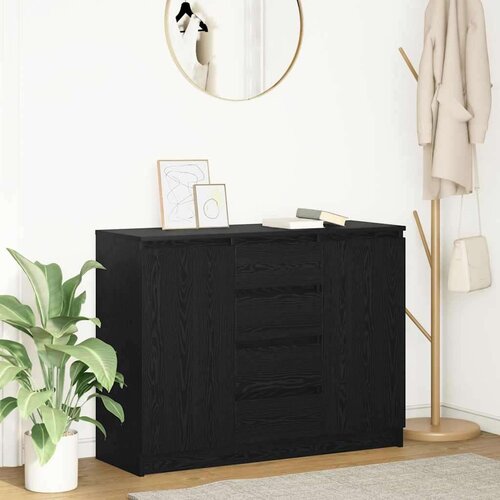  Komoda s ladicama crni hrast 100 5x35x76 cm konstruirano drvo Cene