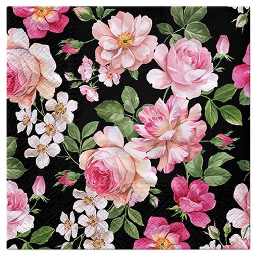 Salvete za dekupaž -roses glory black - 1 kom ( za) Slike
