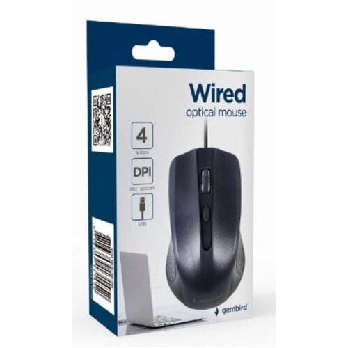 Gembird MUS-4B-01L Opticki mis 800-1200Dpi 4-button black 99mm USB kabl 1,8m Cene