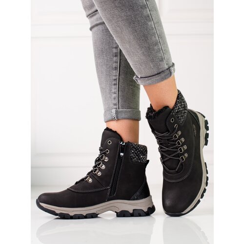 SHELOVET Black women&amp;#039;s trappers on the platform Slike