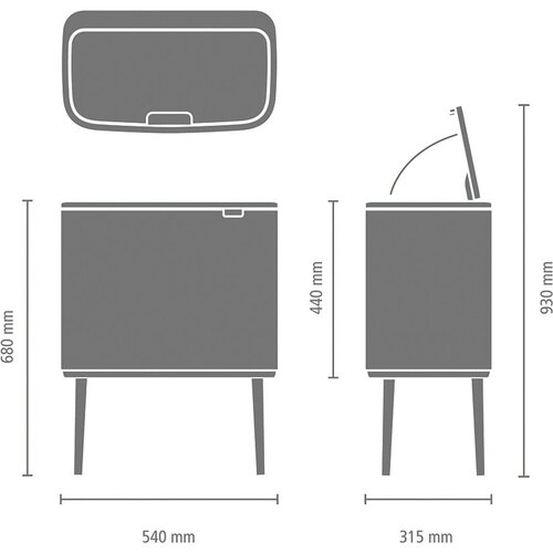 Brabantia Bež željezna kanta za smeće za odvojeni otpad/na dodir 34 l Bo Touch Bin &amp;ndash; Slike