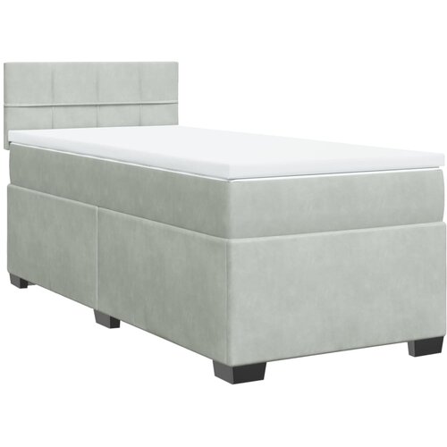 Maison Chic Box spring postelja - Vzmetna postelja z vzmetnico svetlo siva 100x200 cm žamet SL23131, (21891654) Cene