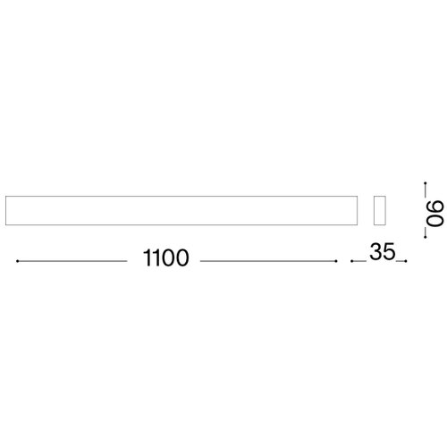 Ideal Lux led zidno svetlo delta LED/37W/230V 3000K 110 cm cri 90 crna Slike